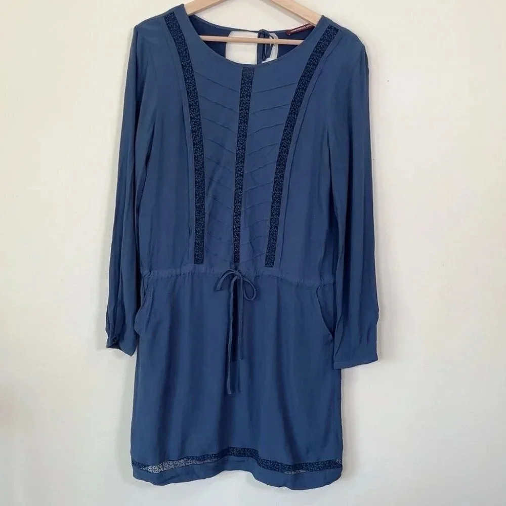 Comptoir Des Cotonniers Long Skeeve Waist Tie Dress